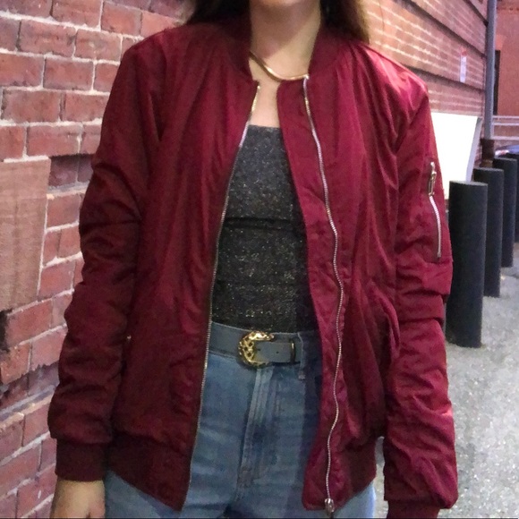 red bomber jacket h&m